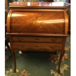 A Louis XV style kingwood and rosewood veneered cylinder bureau, by H & L Epstein Ltd (Hale) London,