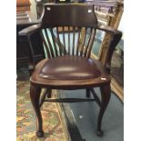 Pair of Provincial stained beech Windsor style armchairs