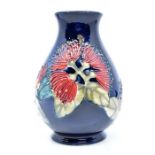Moorcroft: A Moorcroft 'Pohutukawa' ovoid vase from the New Zealand series. Height approx 13.5cm.