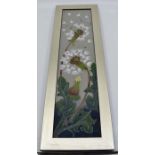 Moorcroft: A Moorcroft Trial 'Dandelion Clock' plaque in a wooden frame. Dimensions height approx