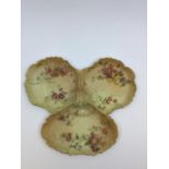 A collection of Royal Worcester blush ivory to include a quatrefoil hors d'oeuvres tray, pattern