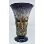 Moorcroft: A Moorcroft Collectors Club 'Roig' pattern fluted vase. Height approx 22.5cm. Marks to