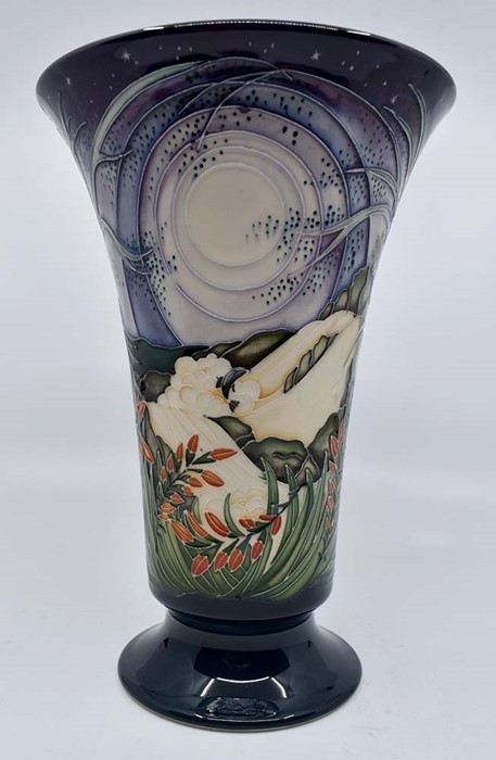 Moorcroft: A Moorcroft Collectors Club 'Roig' pattern fluted vase. Height approx 22.5cm. Marks to - Image 2 of 3