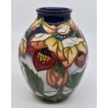 A Moorcroft Christmas Hellebore vase designed by Rachel Bishop, date 2008, 14.5cm high  Condition