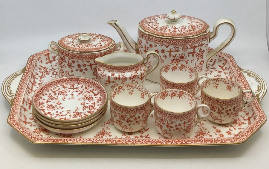 A collection of Royal Crown Derby Osmaston Road site, early examples to include Osborne tea set on