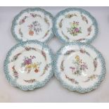 A set of six 19th Century M & B Felspar (Spode) porcelain dessert plates pattern no: 3902, wavy rims