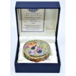 Moorcroft: Moorcroft Enamels decorated lidded box with 'The Wood Mouse' by Terry Halloran, no 10/50.