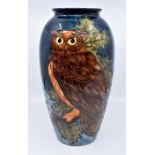 Moorcroft: A large Moorcroft 'Eagle Owl' vase by Sally Tuffin, Limited Edition no 357 of 500. Height