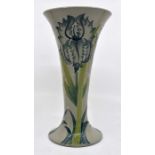 A Moorcroft Iris trumpet vase designed by Kerry Goodwin, date 13/3/2103, approx 8" high, boxed