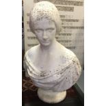 Sir John Steell RSA (Scottish, 1804-1891)  Marble portrait bust of a Woman, on circular socle signed