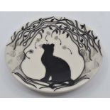 A Moorcroft Cat with Seeds coaster coaster designed by Marie Penkethman for the Moorcroft