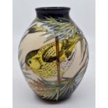 A Moorcroft Siskin vase designed by Kerry Goodwin, date 2016, 14cm high, boxed Condition Report: few