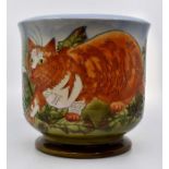 Moorcroft: A Moorcroft Collectors Club 'Ginger Cats' jardiniere (MCC94). Height approx 16.5cm. Marks