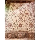 A superfine hand knotted wood Ziegler carpet, approximately 244 by 198cm