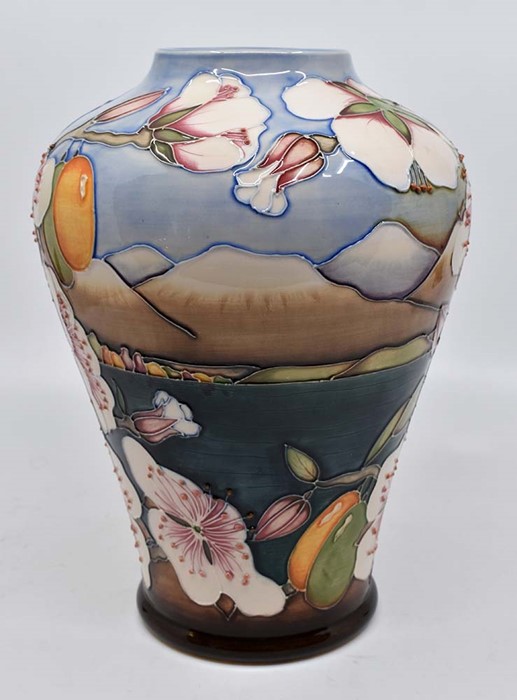 A Moorcroft Elounda vase designed by Alicia Amison, date 2003, 23.5cm high, with box and sleeve - Image 2 of 3