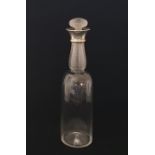 A late Victorian Christopher Dresser design silver mounted glass decanter, by John Thomas Heath &