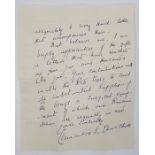 WW2 interest; A Clementine Ogilvy Spencer-Churchill letter, dated November 1941, hand written in ink