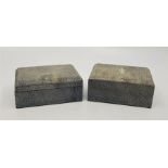 Two shagreen boxes, probably for playing cards, length 11cm. (2)