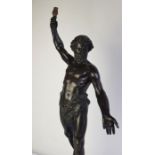 Gotthif Jaegar (German 1871-1933), an early 20th century bronze statue of Zeus, the outstretched arm