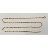 A Finish 14ct, flat curb link chain, length 55.5cm. (10.9g)