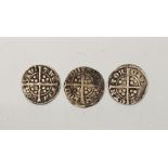 Great Britain: Three various silver long-cross pennies. (3)