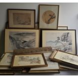 A large quantity of 19th cent  Qing dynasty and later Chinese watercolour pictures and prints  to