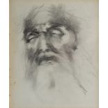 Portrait of a bearded man, pencil on paper, image 25cm x 21cm, framed