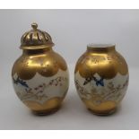 A pair of early 20th cent Limoge Pot Pourri vases one lacking cover