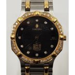 A Concord "Saratoga" stainless steel, gold and diamond bracelet watch, c.1989, ref. 15 14 247,