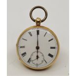 A Victorian 18ct. gold pocket watch, key wind, movement by Listere & Sons , (Newcastle on Tyne),