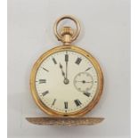 A J.W.Benson 18ct. gold and enamel half hunter pocket watch, early 20th century, crown wind,
