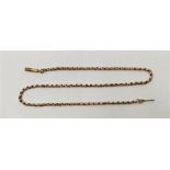 **AWAY**A precious yellow metal faceted oval link chain, (yellow metal assessed as 9ct. rose