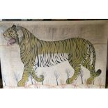 Anthony Redmile interest  a large coloured embelished print silk  tiger purchased at Redmille shop