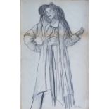 Augustus John (1878-1961), Dorelia with her left arm raised, pencil on paper, signed lower right,