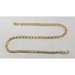 A 9ct. yellow gold anchor link type chain, with lobster claw clasp, length 44.3cm. (22.7g)
