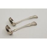 A pair of Scottish Victorian Kings pattern silver sauce ladles, by Marshall & Sons, Edinburgh