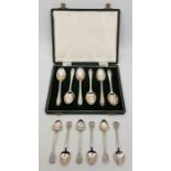 A set of six silver teaspoons, by C J Vander Ltd, Sheffield 1964, cast with leaf form terminal and