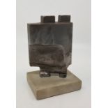 Attributed Ernst Eisenmayer (Austrian b.1920-), an abstract steel figural sculpture, raised upon