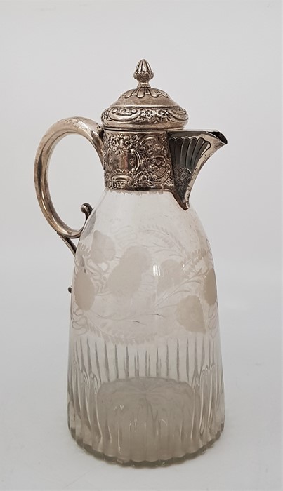 A Victorian silver mounted cut glass claret jug, by Elkington & Co Ltd, assayed London 1897, - Image 3 of 3