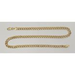 An Italian 9ct. gold flat curb link necklace, length 45.5cm. (11.4g)