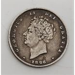 Great Britain: An 1826 George IV silver shilling.