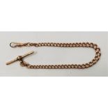 A 9ct. rose gold Albert chain, formed from graduated curb links. (22.4g)