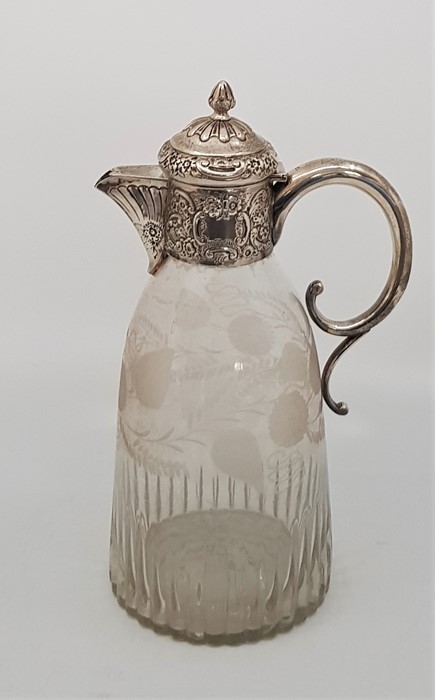 A Victorian silver mounted cut glass claret jug, by Elkington & Co Ltd, assayed London 1897,