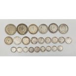 A collection of assorted British coins, Victoria to Elizabeth II, various denominations including