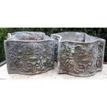 A pair of early 20th cent  lead planters
