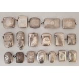 A collection of eighteen various silver vesta's, various dates and makers, including an Edwardian