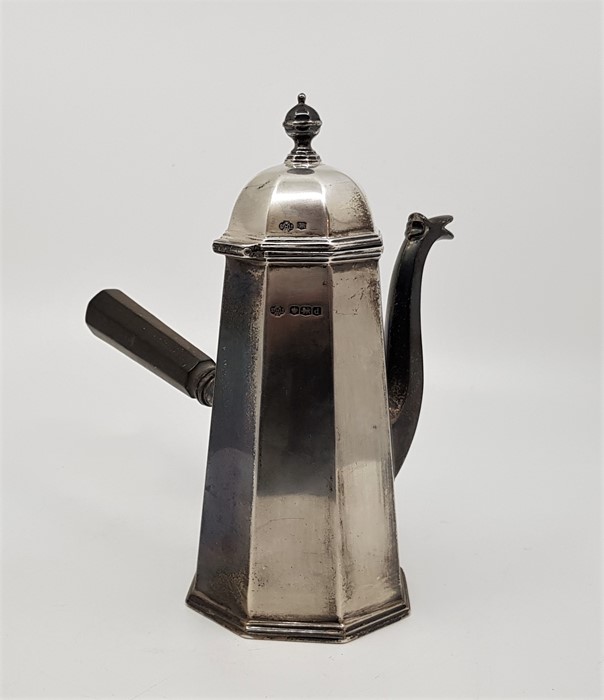 A silver octagonal chocolate/coffee pot, in the Queen Anna style, by Willaim Hutton & Sons Ltd, - Image 2 of 2