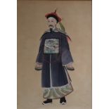 A set of four Qing dynasty studies of Chinese courtiers. (4)