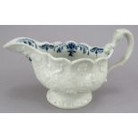 A late eighteenth century Seth Pennington, Liverpool moulded creamer, c. 1780-85. The exterior of