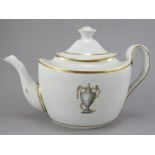 An early nineteenth century Thomas Wolfe pattern 24 teapot and cover, c. 1800-05. It is decorated